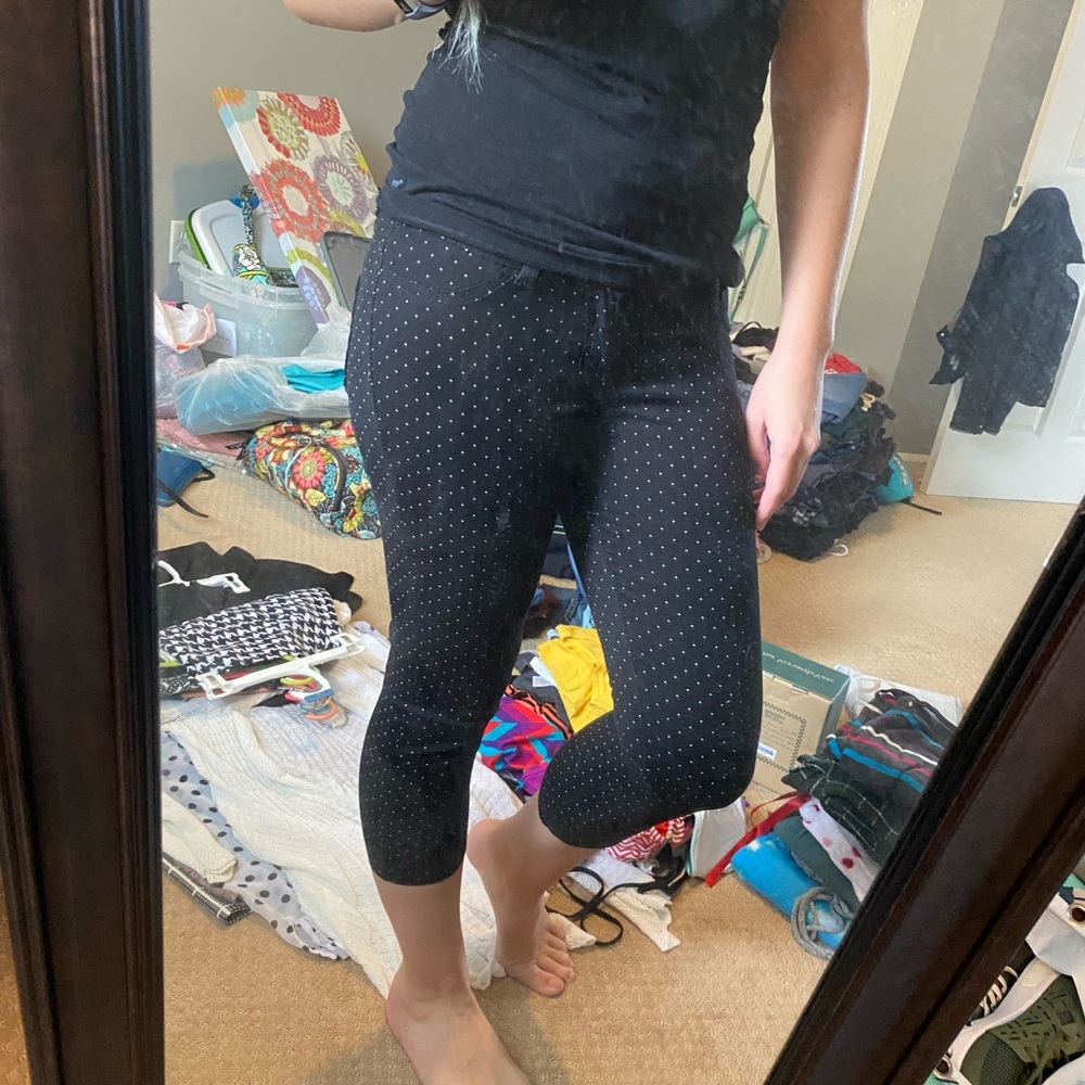 Black and white polka dot Capri cropped pants - Picture 4 of 4
